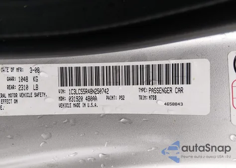 2008 Chrysler Sebring Touring from USA, damaged, VIN 1C3LC55R48N250742